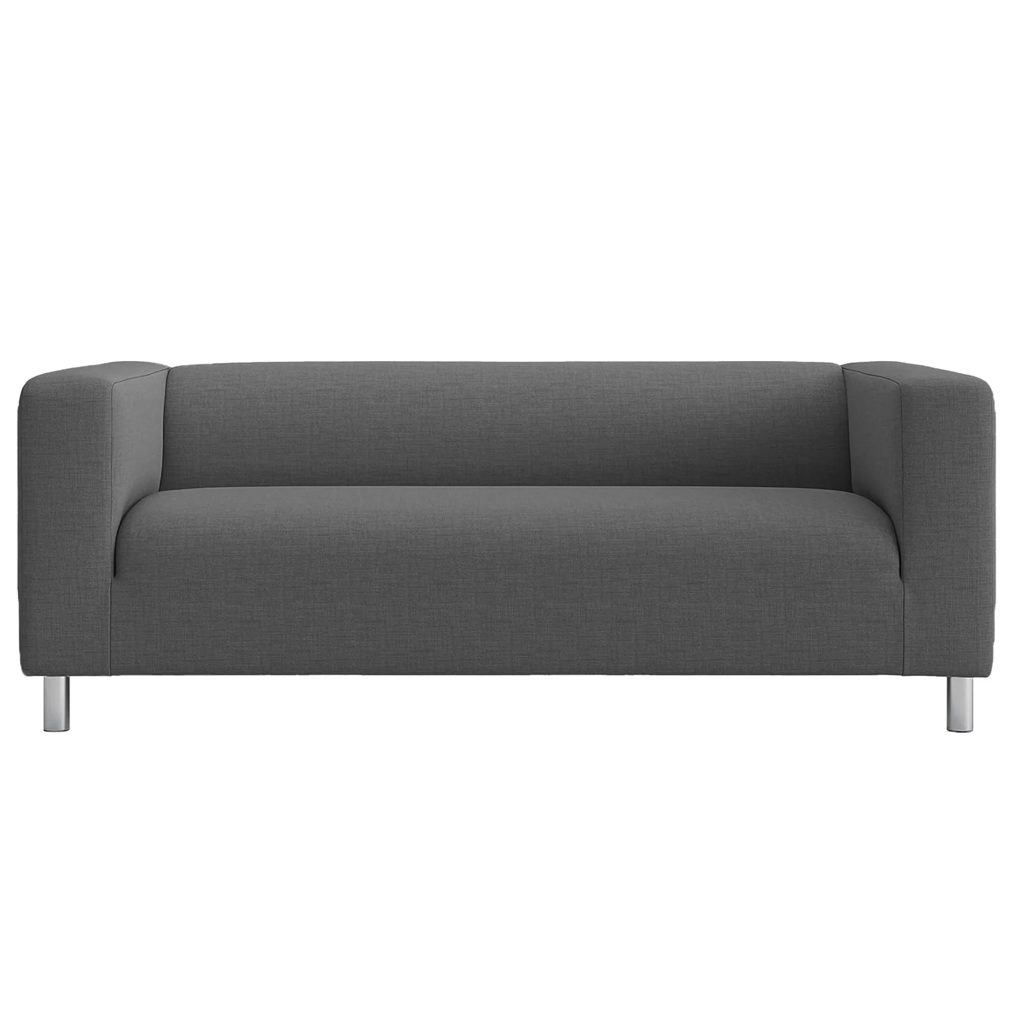 Amazon Graphite IKEA Klippan 2-seater Sofa Cover replacement in grey fabric for loveseat slipcover by Cosy Burrows, available in UK, USA, and Canada