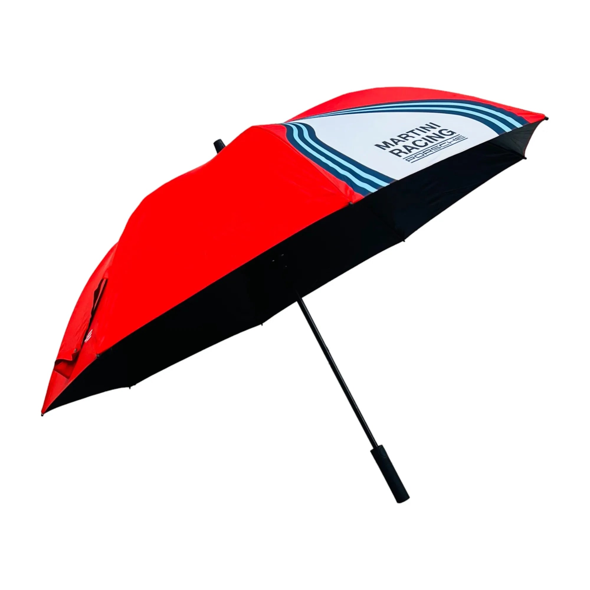 Genuine Porsche umbrella accessories in XL size featuring 911, Cayenne, Macan, Taycan, Boxster, Cayman, Panamera, Martini Racing, Red available on Amazon and eBay